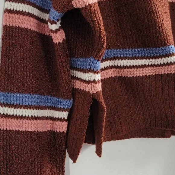 Arizona Jean Co. Rust Stripe Pullover Sweater Size Large - Picture 3 of 7
